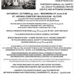 October 30, 2021 - Thirteenth Annual All Saints’/All Souls’ Pilgrimage, Prayer Service & Wypominki