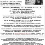Saturday, November 5, 2022: Fourteenth Annual All Saints’/All Souls’ Pilgrimage, Prayer Service & Wy...