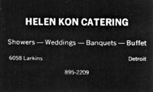 Ad for Helen Kon Catering in the St. Andrew 73 Yearbook, 1973. Collection of Rev. Lawrence Zurawski