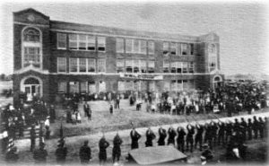 The new church and school dedication, September 14, 1924. From Golden Jubilee (Złoty Jubileusz) Brochure – St. Andrew’s Parish – Detroit, Michigan: 1920 – 1970