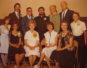 Fr. Gary with his family at the reception following his first Mass at St. Andrew Catholic Church in Detroit on June 22, 1980