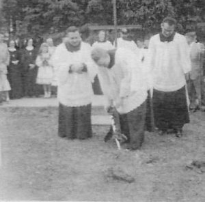 Groundbreaking for the new Ss. Peter & Paul church, June 9, 1957 (SS. PETER AND PAUL PARISH 1923 – 2003 100 YEAR ANNIVERSARY Parish Bulletin)