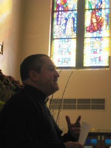 Ss. Peter & Paul interior. Rev. Gary Michalik, President of the West Side Detroit Polish American Historical Society, presents the history of the parish at the Society’s Third Annual Spring Pilgrimage & Święconka, April 10, 2010 (Laurie A. Gomulka)