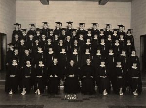 Ss. Peter & Paul ninth grade graduation class, 1960 (WSDPAHS archives, courtesy of Honorary Society Member Christina Pacosz)