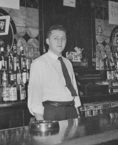 Walter Michno behind the bar, keeping things running smoothly at Michno’s Café, ca. 1939.